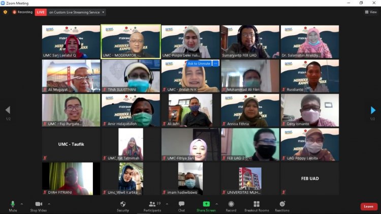 Seriusi Terapkan Kampus Merdeka, FE UMC Gelar Studi Banding Virtual dengan FEB UAD