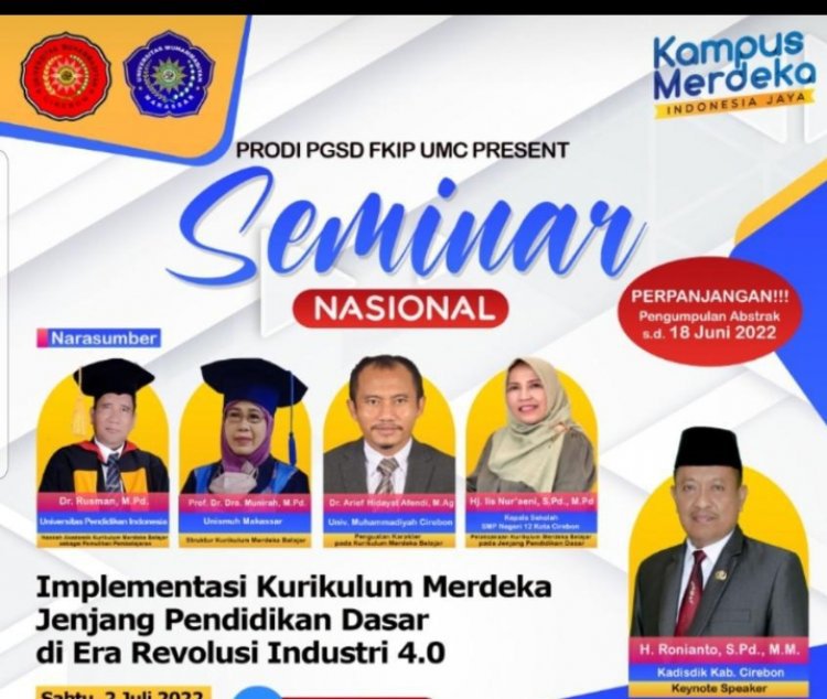 Gandeng Unismuh Makasar, Prodi PGSD UMC  Gelar Seminar Nasional dan Prosiding Implementasi Kurikulum Merdeka Jenjang Pendidikan Dasar di Era Revolusi Industri 4.0