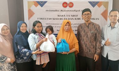 Wujud Kepedulian, FKIP UMC Berbagi Ratusan Paket Sembako