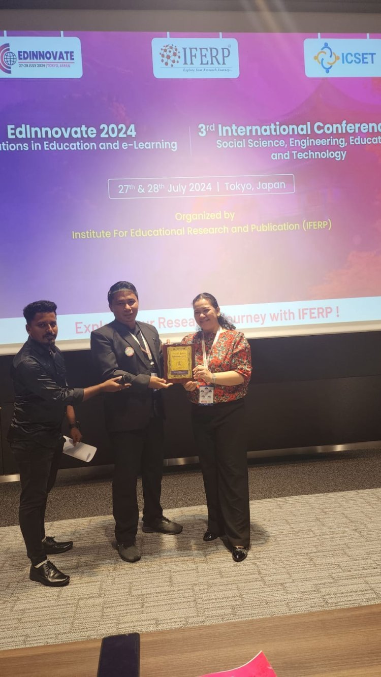 Prestasi Dosen IKOR UMC Mendunia, Wahyu Erfandy Didapuk sebagai The Best Paper Presentation di ICSET Tokyo, Jepang.