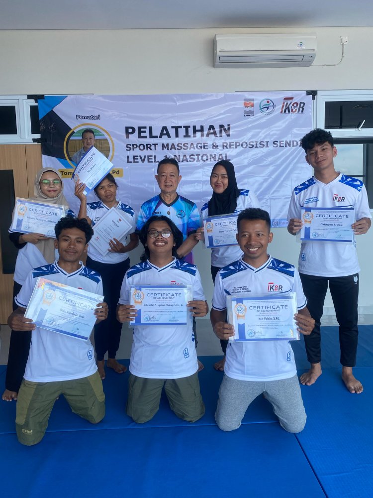 LP20 LANKOR Apresiasi kepada Prodi IKOR UMC di Pelatihan Nasional Sport Massage