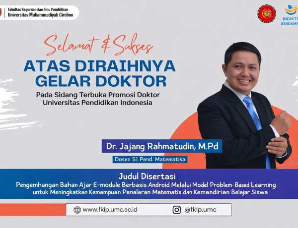 Disertasi, Doa Orang Tua, dan Cinta Istri: Dr. Jajang Rahmatudin Resmi Bergelar Doktor